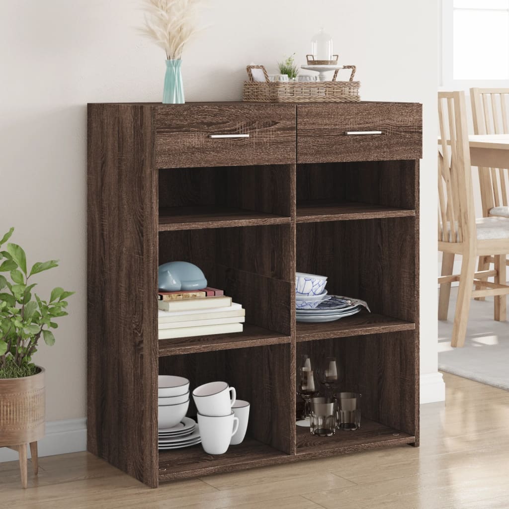 vidaXL Senkki ruskea tammi 80x42,5x93 cm tekninen puu