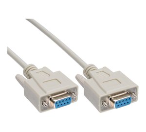 InLine null modem cable DB9 female / female, molded, 3m
