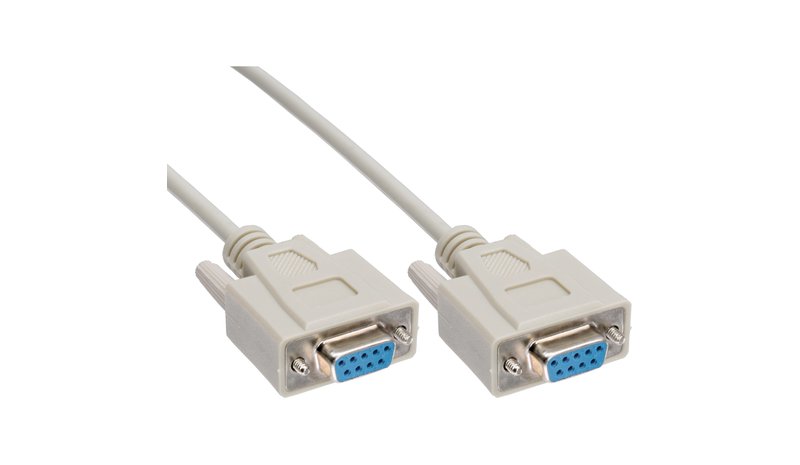 InLine null modem cable DB9 female / female, molded, 3m