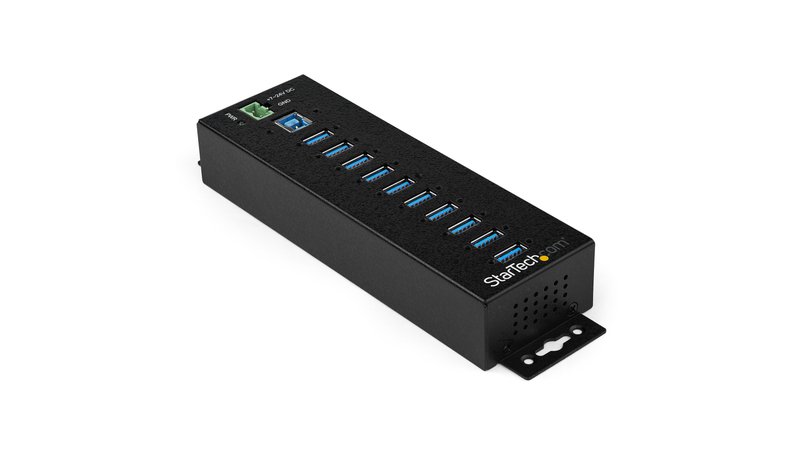 StarTech.com 10-Port USB 3.0 Hub with Power Adapter - Metal Industrial USB-A Hub with ESD & 350W Surge Protection - Din/Wall/Desk Mountable - High Speed USB 3.2 Gen 1 (5Gbps) Hub – kuva 1/6