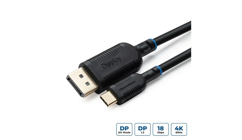 Microconnect MC-USBCDP2 video cable adapter 2 m USB Type-C DisplayPort Black