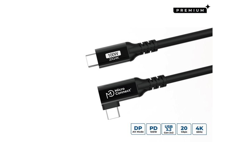 Microconnect USB3.2CC3-A USB cable USB 3.2 Gen 2x2 3 m USB C Black