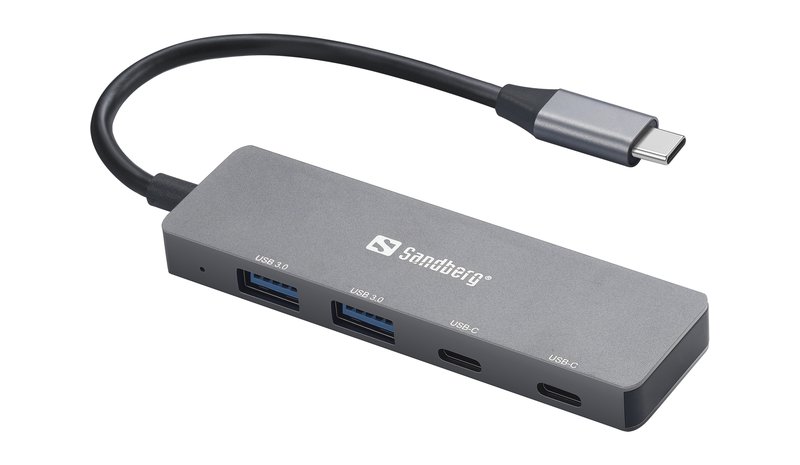 Sandberg USB-C to 2xUSB-A + 2xUSB-C Hub – kuva 1/4