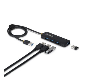 StarTech.com 4-Port USB-A Hub, 5Gbps, Bus Powered, USB-A to 4x USB-A Mini Hub, Extra Long 2ft/61cm Host Cable, PCR Plastic, Portable Desktop / Laptop USB Hub