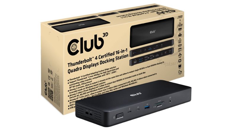 CLUB3D CSV-1583 laptop dock/port replicator Wired Thunderbolt 4 Black