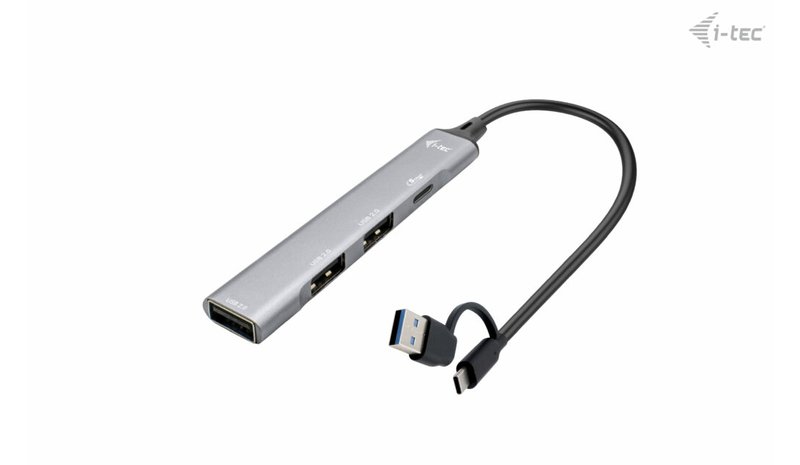 i-tec USB-C/USB-A Metal HUB 1x USB 3.0 + 3x USB 2.0 – kuva 1/2