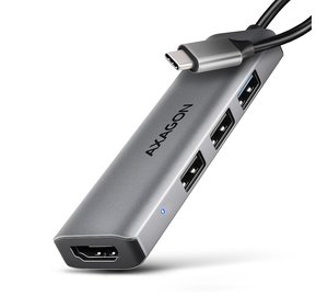 Axagon HMC-H3A USB 5Gbps hub, 3x USB-A, HDMI 4k/30Hz, 15cm USB-C cable