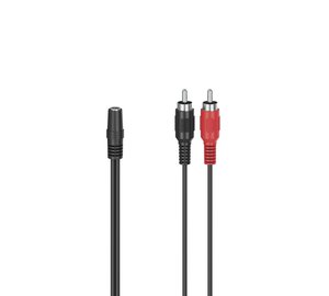 Hama 00205186 audio cable 0.1 m 2 x RCA 3.5mm Black, Red
