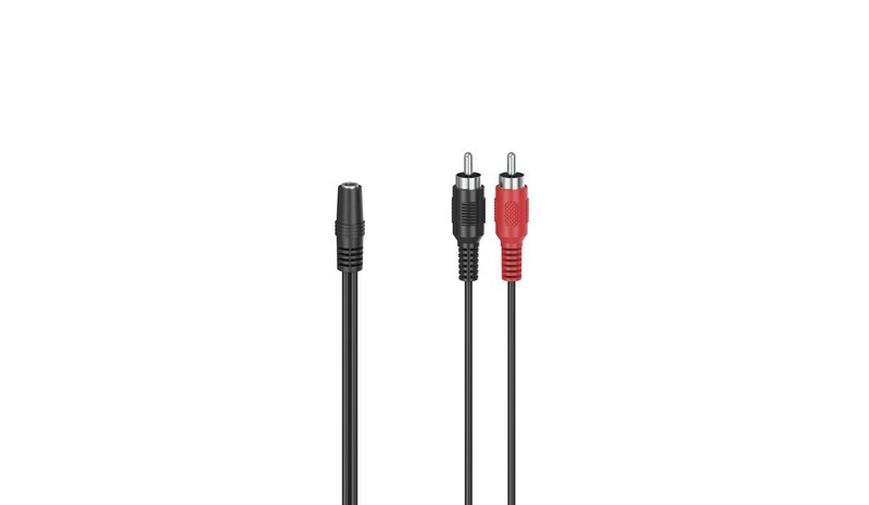 Hama 00205186 audio cable 0.1 m 2 x RCA 3.5mm Black, Red