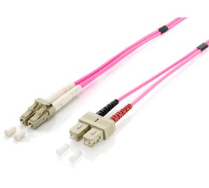 Equip LC/SC Fiber Optic Patch Cable, OM4, 3m