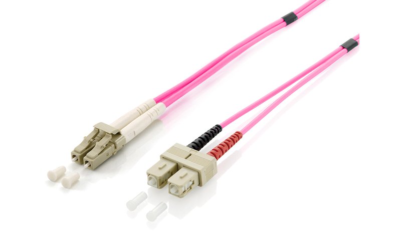 Equip LC/SC Fiber Optic Patch Cable, OM4, 2m
