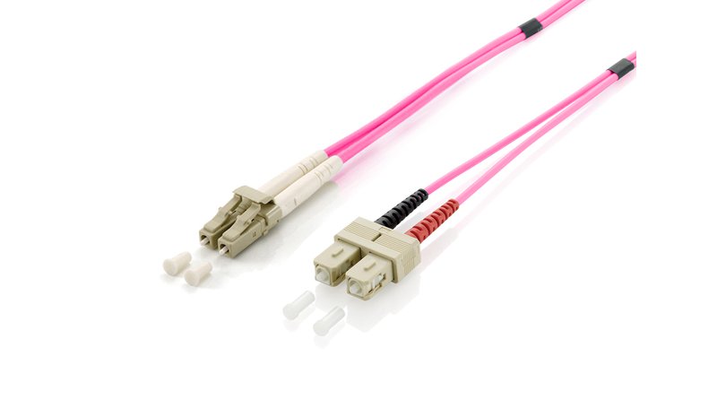 Equip LC/SC Fiber Optic Patch Cable, OM4, 10m