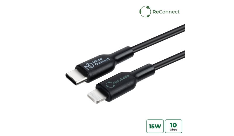 Microconnect ECO-USB3.1CL1 lightning cable 1 m Black