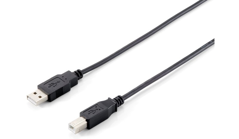 Equip USB 2.0 Type A to Type B Cable, 1.8m , Black