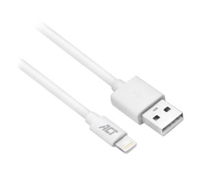 ACT USB 2.0 charging/data cable A male - Lightning male 1 meter, MFI gecertificeerd