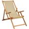 vidaXL Rantatuoli Beige Tiikkipuu – kuva 2
