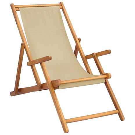vidaXL Rantatuoli Beige Tiikkipuu
