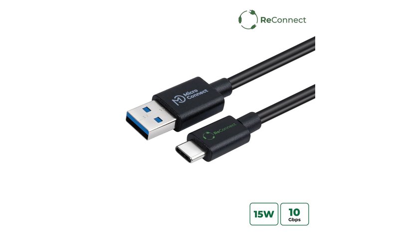 Microconnect ECO-USB3.2CA05 USB cable USB 3.2 Gen 2 (3.1 Gen 2) 0.5 m USB A USB C Black