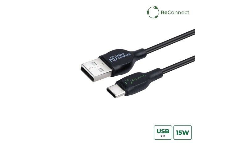 Microconnect ECO-USB3.1CCHAR1B USB cable USB 2.0 1 m USB A USB C Black