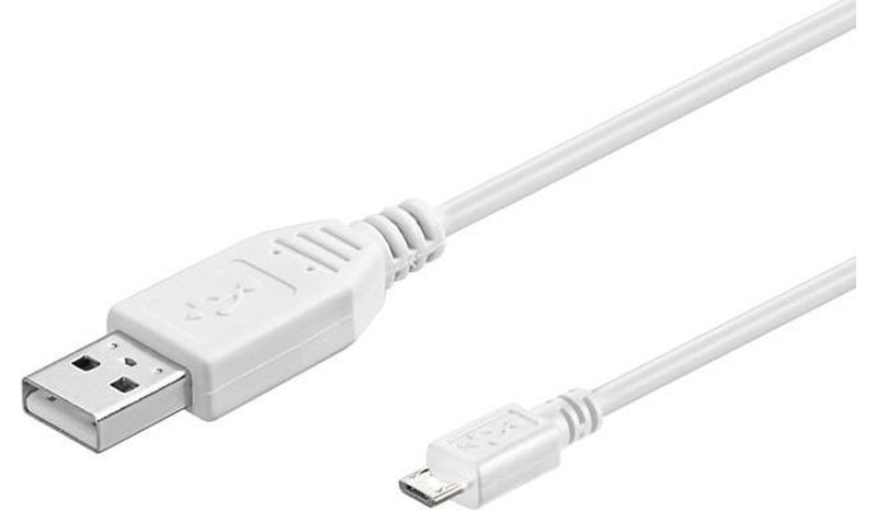 Microconnect USBABMICRO0,30W USB cable USB 2.0 0.3 m USB A Micro-USB B White