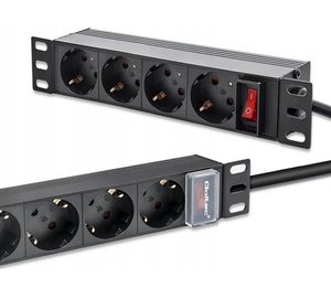 PDU-virtalähde RACK 10'' maadoituksella 4 pistorasiaa 1,8 m