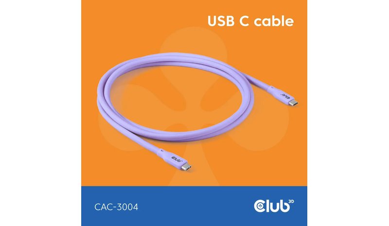 CLUB3D USB C cable purple