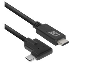 ACT USB 3.0 10Gbps 60W USB Type-C (straight) to USB Type-C (left/right angled) Cable, 2 meters