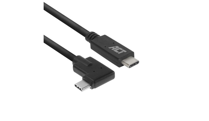 ACT USB 3.0 10Gbps 60W USB Type-C (straight) to USB Type-C (left/right angled) Cable, 2 meters