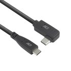 ACT USB 3.0 10Gbps 60W USB Type-C (straight) to USB Type-C (left/right angled) Cable, 2 meters