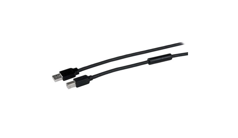 StarTech.com 50ft (15m) Active USB 2.0 A to B Cable, Long USB Printer Cable, 1x USB-A (M), 1x USB-B (M) - Black
