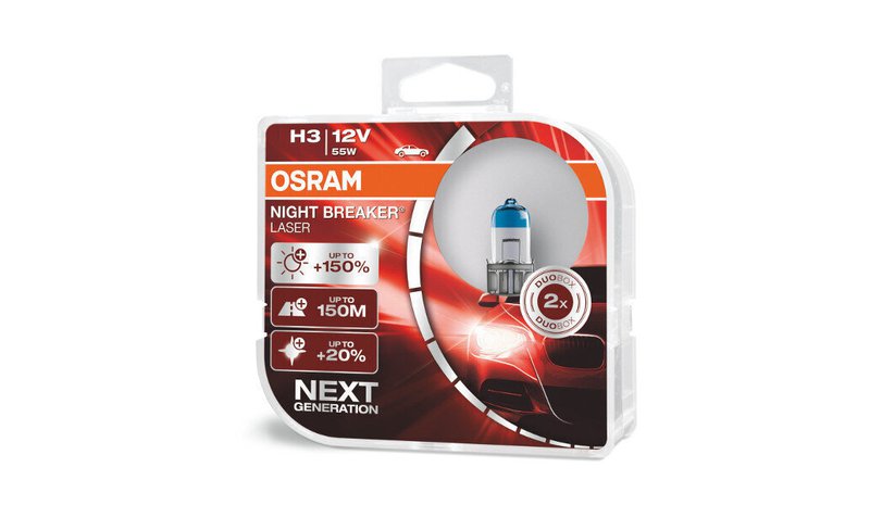 Osram Night Breaker Laser H3 -polttimot +150 % kirkkaammat