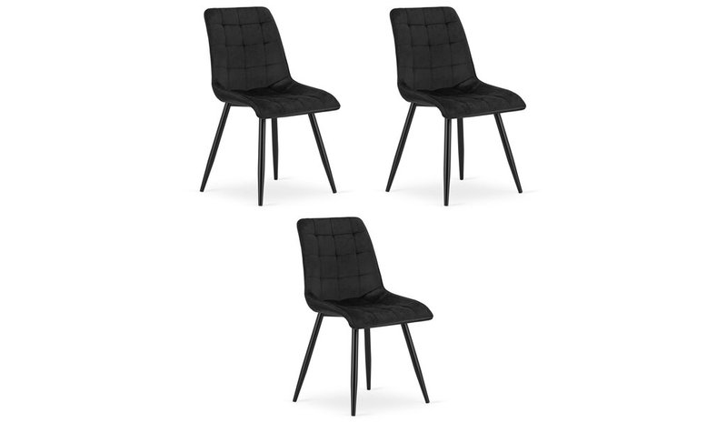 3 ruokatuolin setti Split, 88x46x40 cm, musta