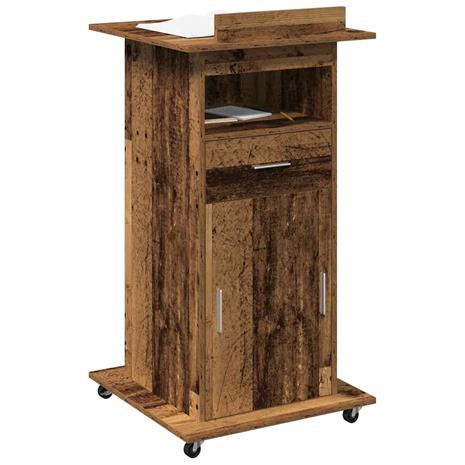 vidaXL Podium laatikon kanssa Vanha puu 55 x 55 x 107 cm Tekninen puu