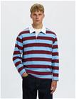 Selected Slhrelaxcasper Ls Stripe Polo - Burgundy - XXL