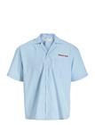Jack & Jones Jormenton Poplin Stripe Resort Shirt Ss - Blue - XXL