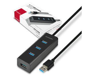 Axagon HUE-S2BL 4x USB 3.0 CHARGING hub w. 1.2m cable, power micro USB