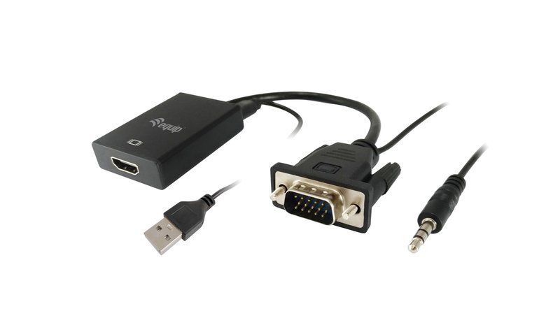 Equip VGA to HDMI Adapter with Audio