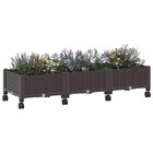 vidaXL Puutarhavaltikka, jossa on pyörät Ruskea 120 x 40 x 33 cm PP