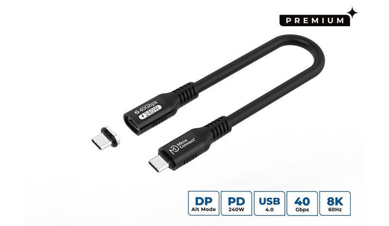 Microconnect MC-LS-USB4CC0.15 USB cable USB4 Gen 3x2 0.15 m USB C 240 W Black