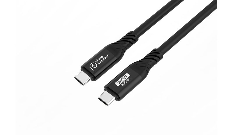 Microconnect USB4CC05-240W-80GBPS USB cable USB4 Gen 3x2 0.5 m USB C Black – kuva 1/2