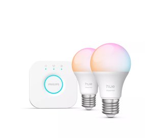 Philips Hue White and colour ambience Essential starter kit: 2 E27 smart bulbs (806 lm)