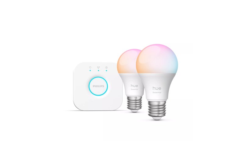 Philips Hue White and colour ambience Essential starter kit: 2 E27 smart bulbs (806 lm)