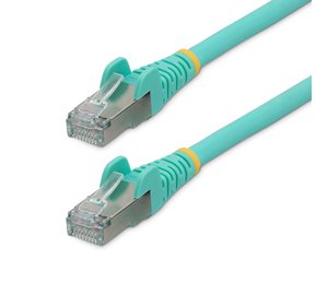 StarTech.com 7m CAT6a Ethernet Cable - Aqua - Low Smoke Zero Halogen (LSZH) - 10GbE 500MHz 100W PoE++ Snagless RJ-45 w/Strain Reliefs S/FTP Network Patch Cord