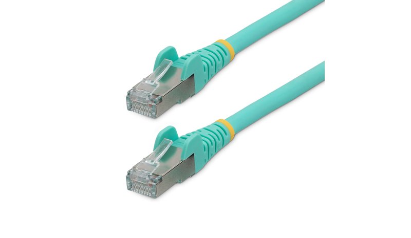 StarTech.com 7m CAT6a Ethernet Cable - Aqua - Low Smoke Zero Halogen (LSZH) - 10GbE 500MHz 100W PoE++ Snagless RJ-45 w/Strain Reliefs S/FTP Network Patch Cord