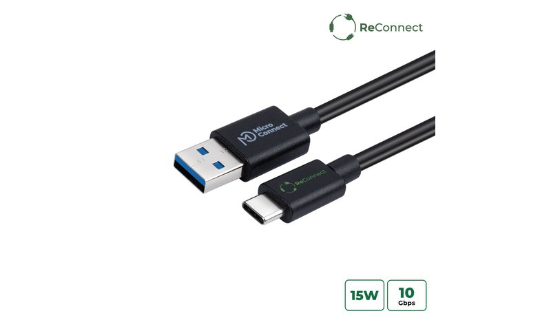 Microconnect ECO-USB3.2CA0.25 USB cable USB 3.2 Gen 2 (3.1 Gen 2) 0.25 m USB A USB C Black