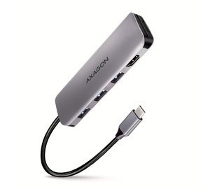 Axagon HMC-HCR3A 3x USB-A+ HDMI+ SD/microSD USB-C 3.2 Gen 1 hub 20cm Wired USB 3.2 Gen 1 (3.1 Gen 1) Type-C Grey