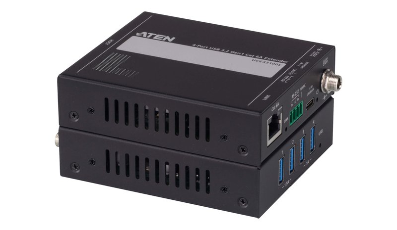 ATEN UCE33100 network extender Network transmitter & receiver Black