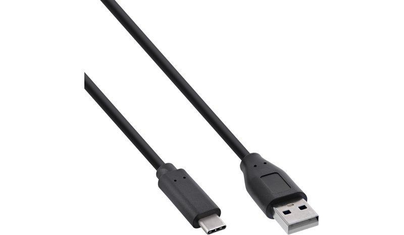 InLine USB 2.0 Cable, USB-C male / USB-A male, black, 1.5m – kuva 1/2