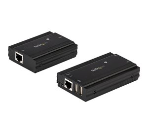 StarTech.com 4-Port USB 2.0 Extender Hub over Single CAT5e/CAT6 Ethernet Cable (RJ45) - 330ft (100m) - USB Extender Hub Adapter Kit - Metal Housing - Externally Powered - 480 Mbps