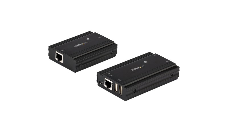 StarTech.com 4-Port USB 2.0 Extender Hub over Single CAT5e/CAT6 Ethernet Cable (RJ45) - 330ft (100m) - USB Extender Hub Adapter Kit - Metal Housing - Externally Powered - 480 Mbps